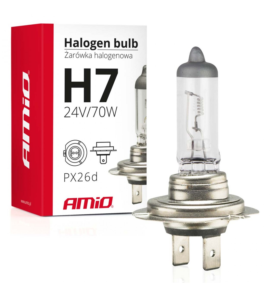 Bec halogen H7 24V 70W filtru UV (E8) AMIO-01252