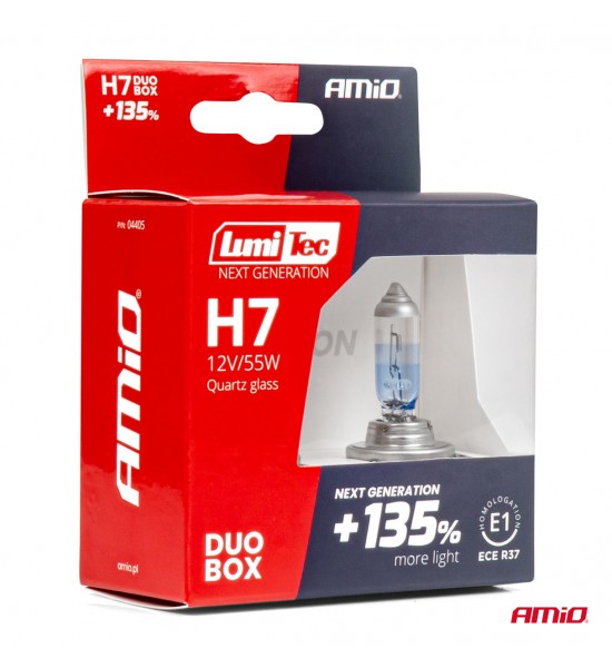 Set 2 becuri halogen H7 12V 55W LumiTec  +135% DUO AMIO-04405