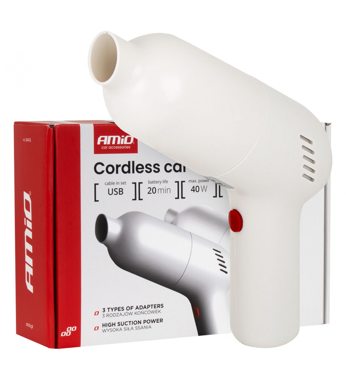 Aspirator auto fără fir 40W 4,5kPa USB-C VC-07 HEPA AMIO-04415 Aspirator auto fără fir 40W 4,5kPa USB-C VC-07 HEPA AMIO-04415