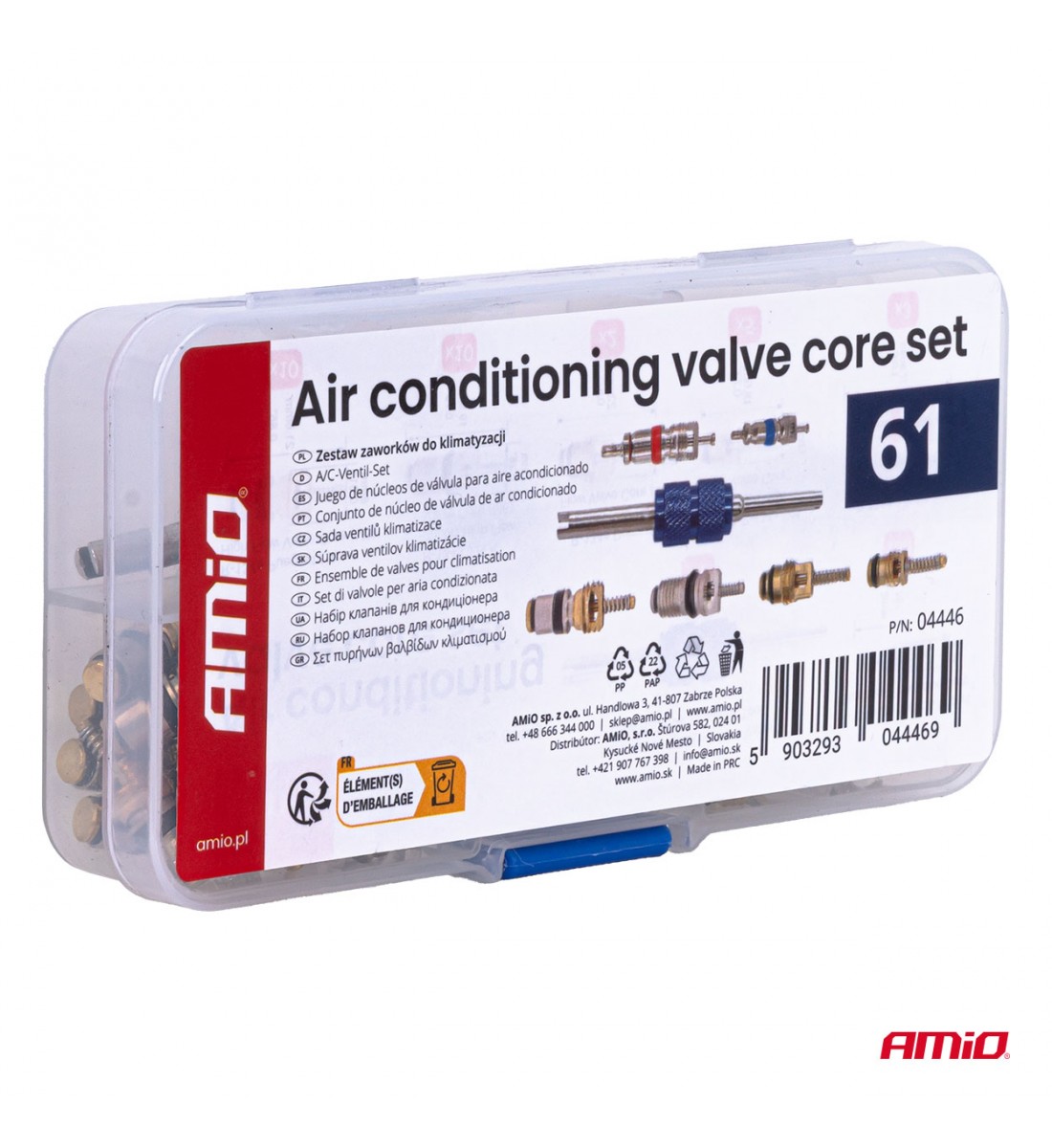 Set de valve de aer condiționat, 61 buc. AMIO-04446 Set de valve de aer condiționat, 61 buc. AMIO-04446