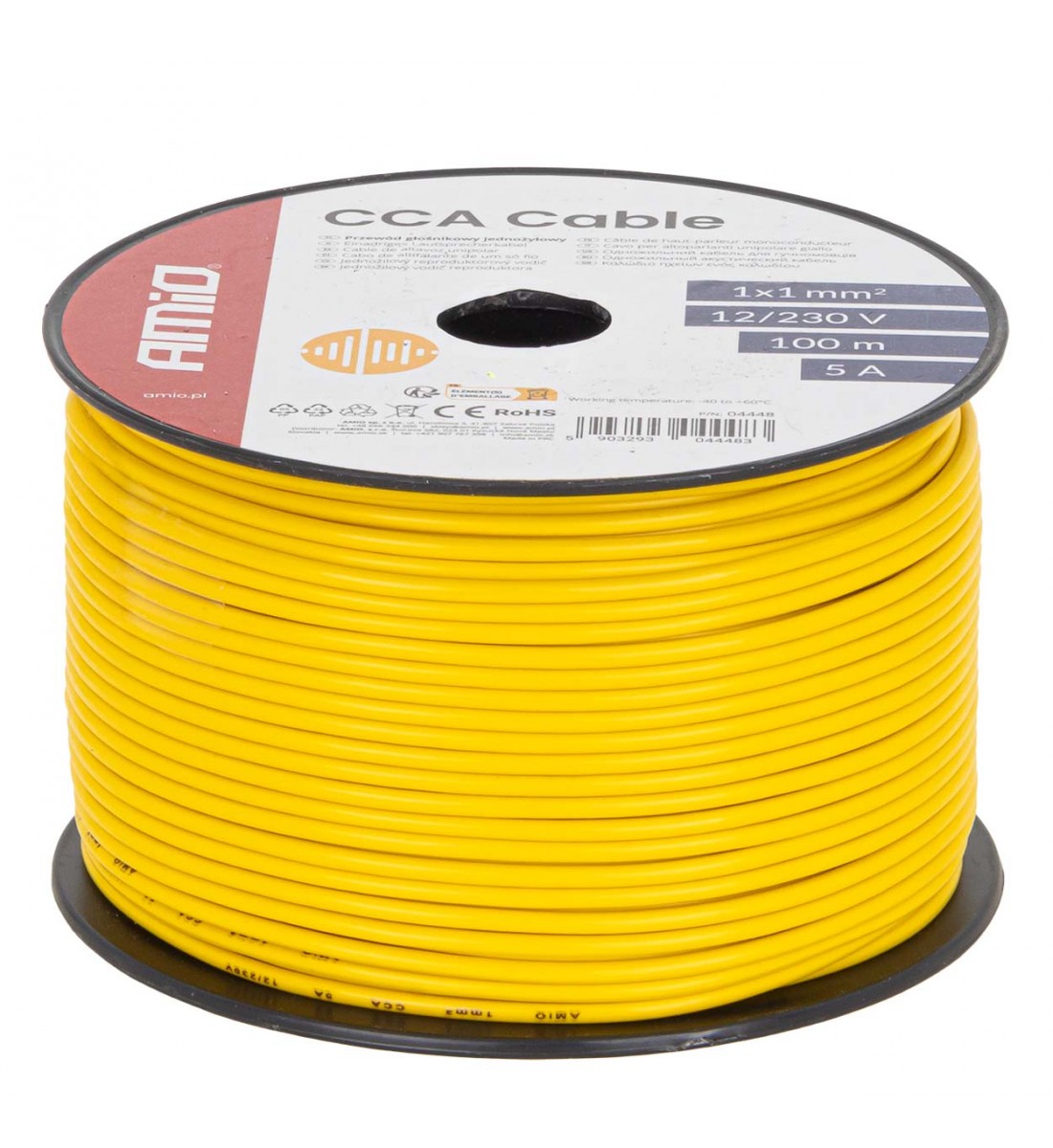 Cablu CCA 1x1mm2 100m 5A 12/230V AMIO-04448 Cablu CCA 1x1mm2 100m 5A 12/230V AMIO-04448