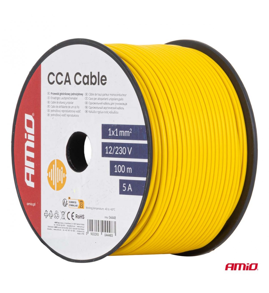 Cablu CCA 1x1mm2 100m 5A 12/230V AMIO-04448 Cablu CCA 1x1mm2 100m 5A 12/230V AMIO-04448