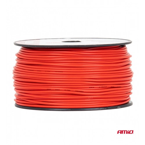 Cablu roșu monofilar CCA 1x0.75mm2 100m 3.75A 12/230V AMIO-04450