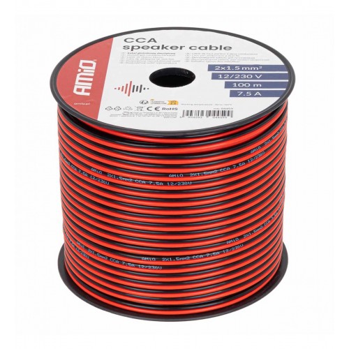 Cablu difuzor CCA 2x1.5mm2 100m 7.5A AMIO-04459