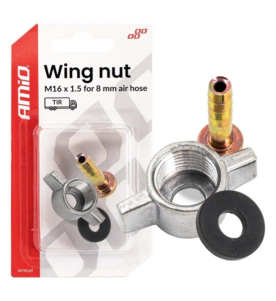 Piuliță compresor fluture M16 x 1,5 pentru 8mm AMIO-04499