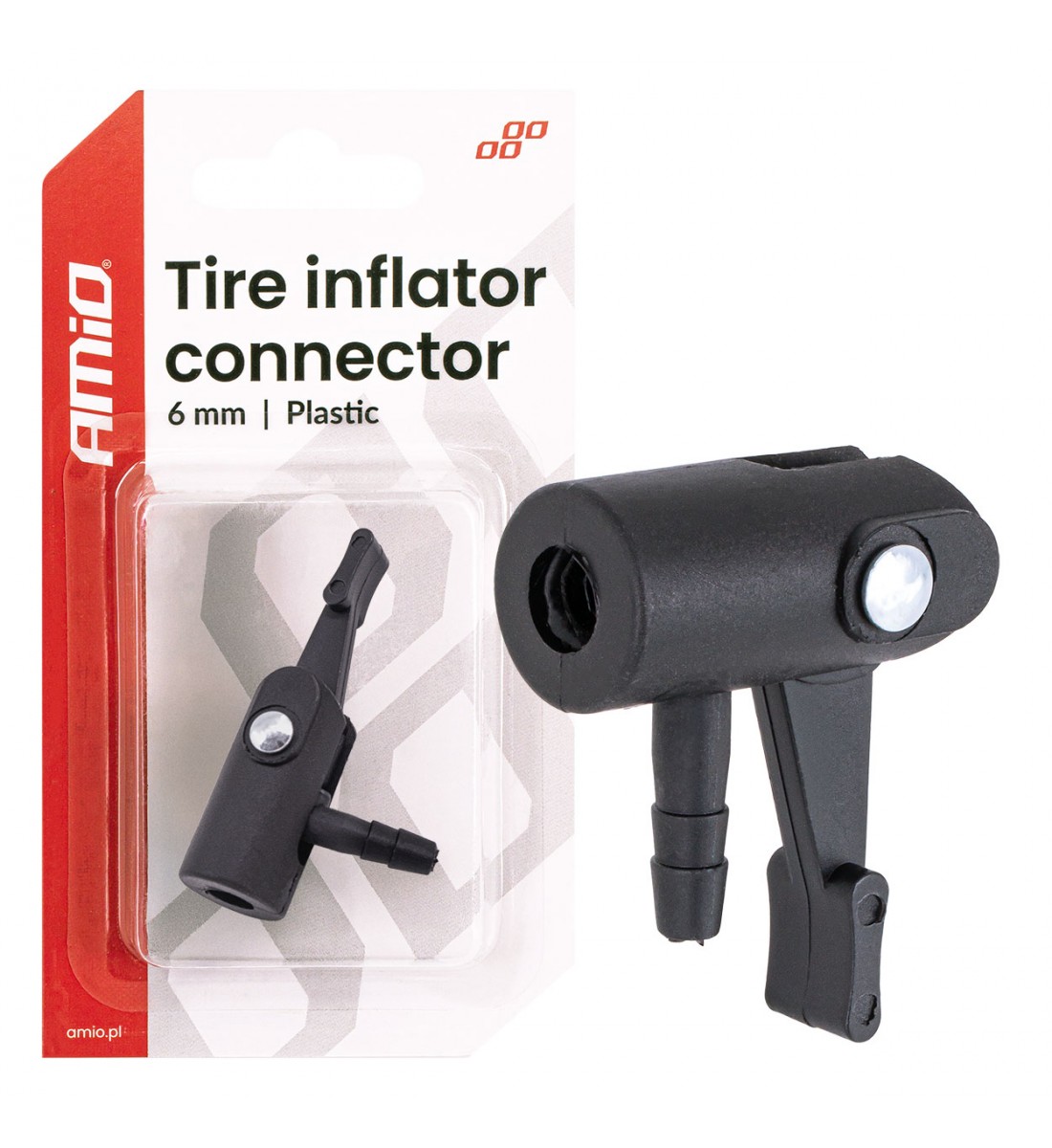 Adaptor compresor plastic 6mm AMIO-04501 Adaptor compresor plastic 6mm AMIO-04501