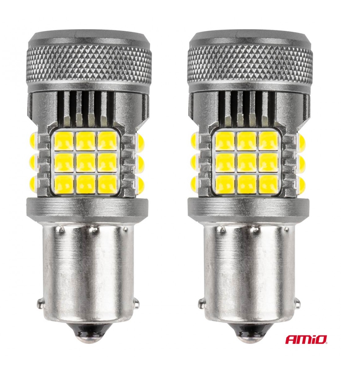 Becuri LED CANBUS seria PRO 1156 BA15S P21W R10W R5W 36x3030 SMD FAN Alb 12V 24V AMIO-03722