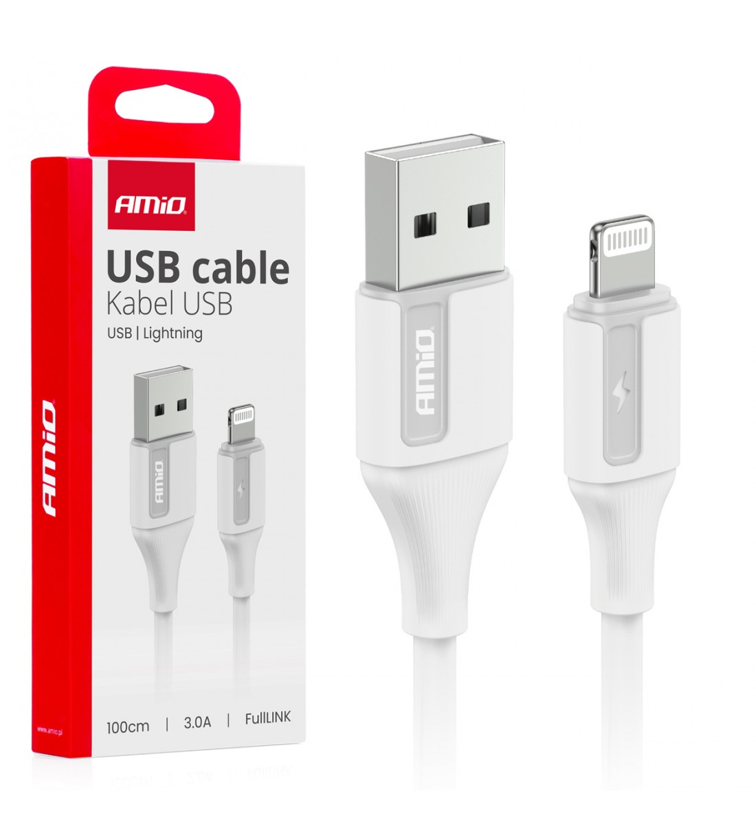 Cablu de încărcare USB-A - LIGHTNING IPHONE 3A 100cm FullLINK AMIO-03919