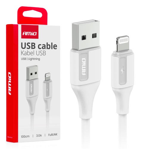 Cablu de încărcare USB-A - LIGHTNING IPHONE 3A 100cm FullLINK AMIO-03919