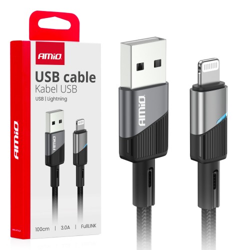 Cablu de încărcare USB-A - LIGHTNING IPHONE 3A 100cm FullLINK AMIO-03925