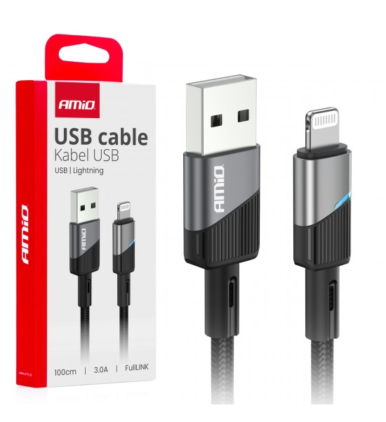 Cablu de încărcare USB-A - LIGHTNING IPHONE 3A 100cm FullLINK AMIO-03925