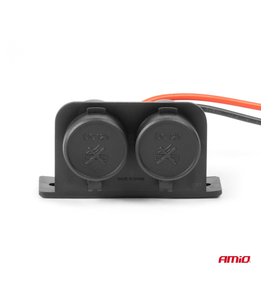 Priză brichetă auto, ermetică, dublă, 12V, 24V, AMIO-04130
