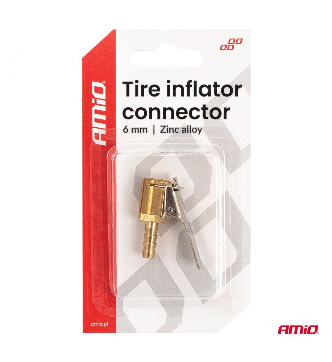 Adaptor pentru umflarea anvelopelor din aliaj de zinc, 6 mm, AMIO-04493