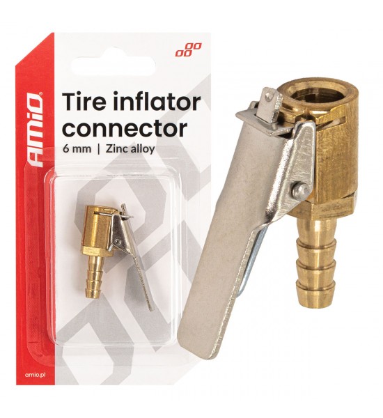 Adaptor pentru umflarea anvelopelor din aliaj de zinc, 6 mm, AMIO-04493