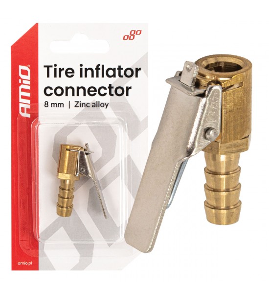 Adaptor pentru umflarea anvelopelor din aliaj de zinc, 8 mm, AMIO-04494