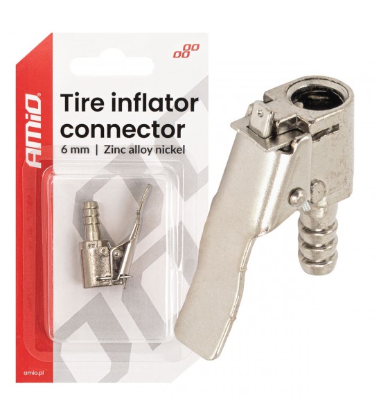 Adaptor pentru umflarea anvelopelor din aliaj de zinc și nichel, 6 mm, AMIO-04495