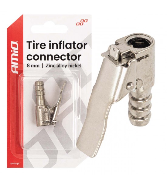 Adaptor pentru umflarea anvelopelor din aliaj de zinc și nichel, 8 mm, AMIO-04496