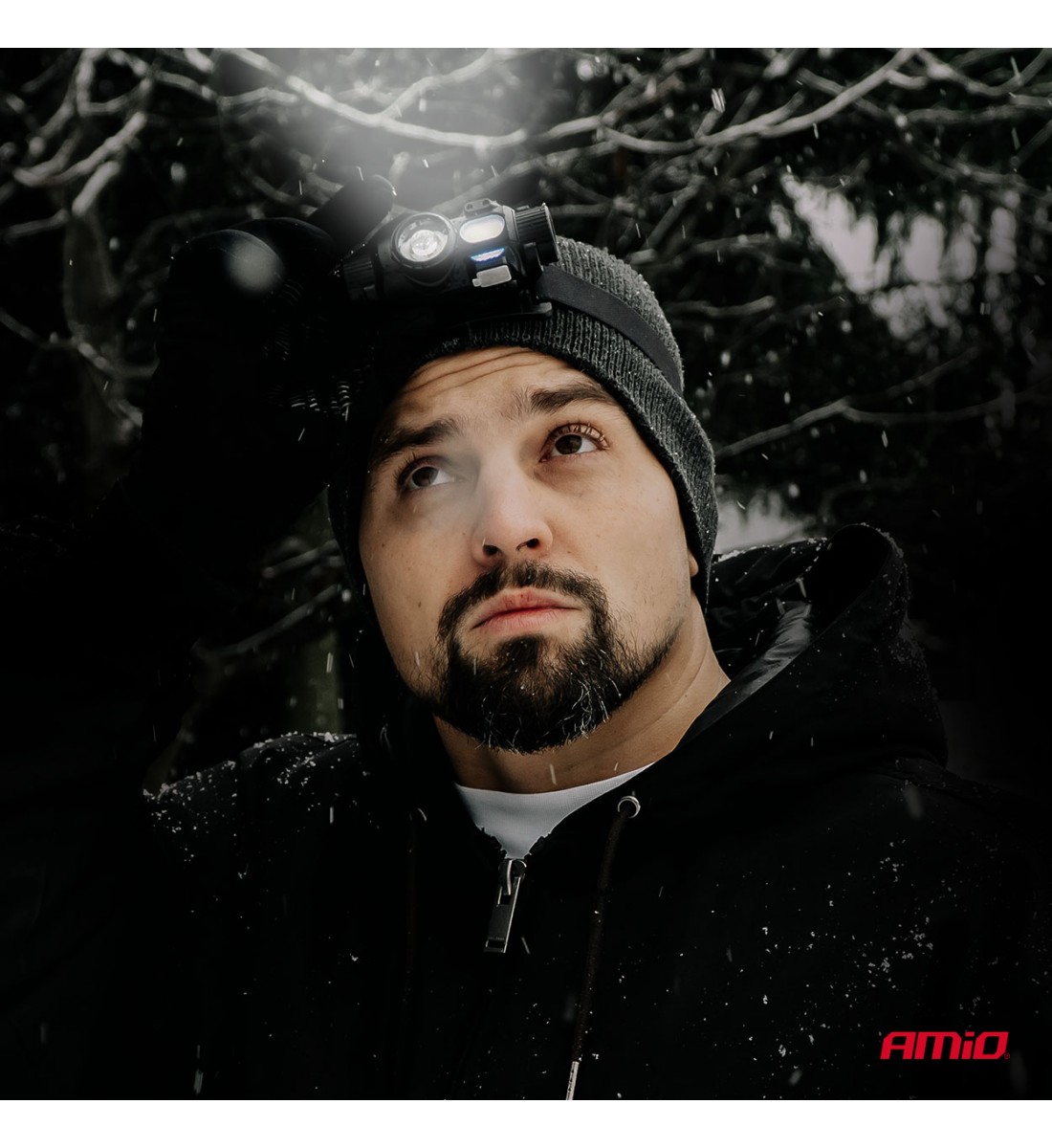 Lanternă frontală reîncărcabilă cu senzor de mișcare XPG+COB 1200mAh (BATT) AMIO-04662