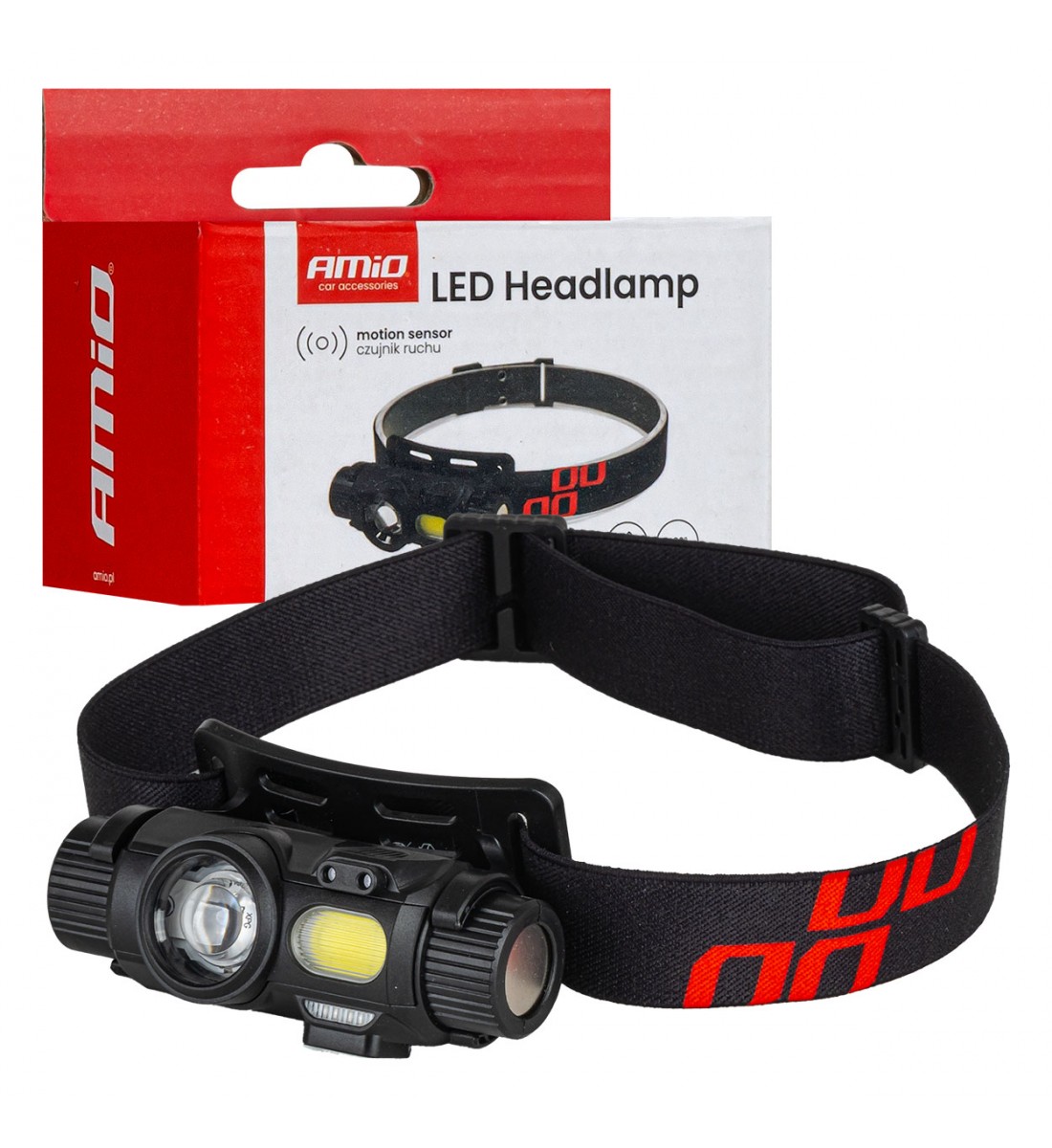 Lanternă frontală reîncărcabilă cu senzor de mișcare XPG+COB 1200mAh (BATT) AMIO-04662