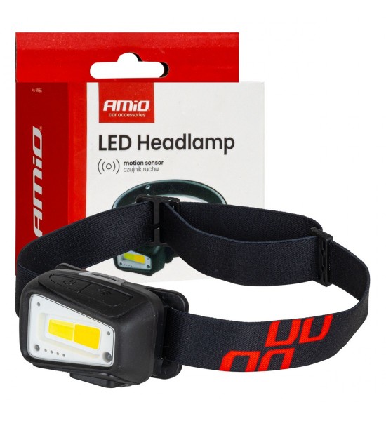 Lanternă frontală reîncărcabilă cu senzor de mișcare COB 1800mAh (BATT) AMIO-04666