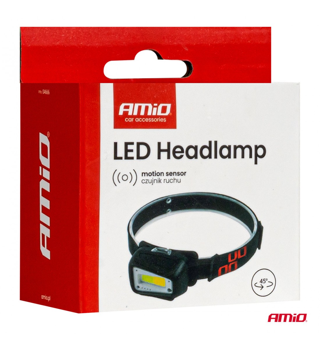 Lanternă frontală reîncărcabilă cu senzor de mișcare COB 1800mAh (BATT) AMIO-04666