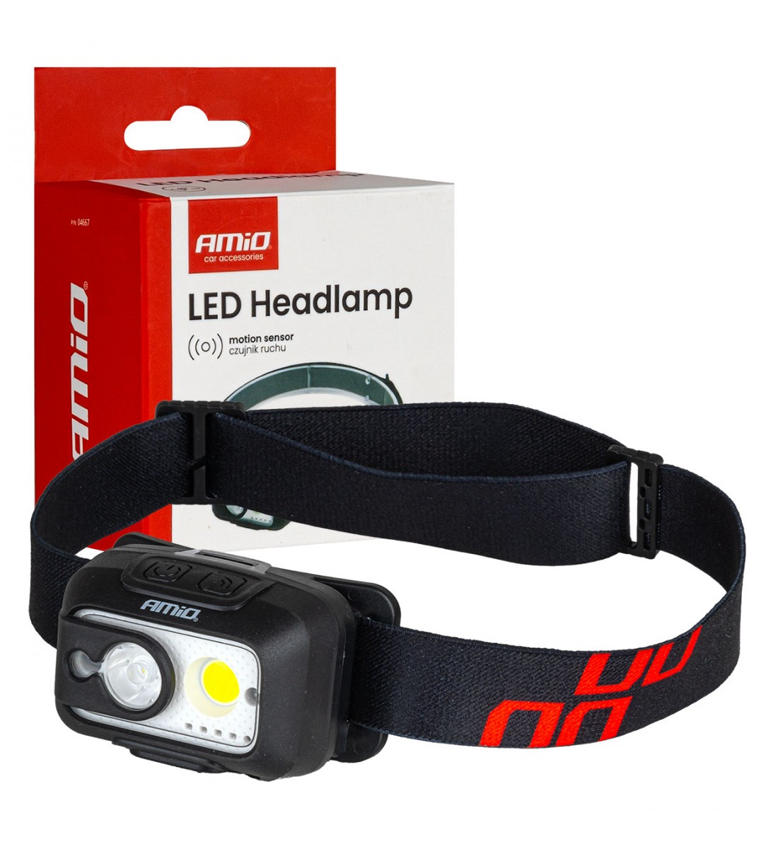 Lanternă frontală reîncărcabilă cu senzor de mișcare XPG+COB 1800mAh (BATT) AMIO-04667