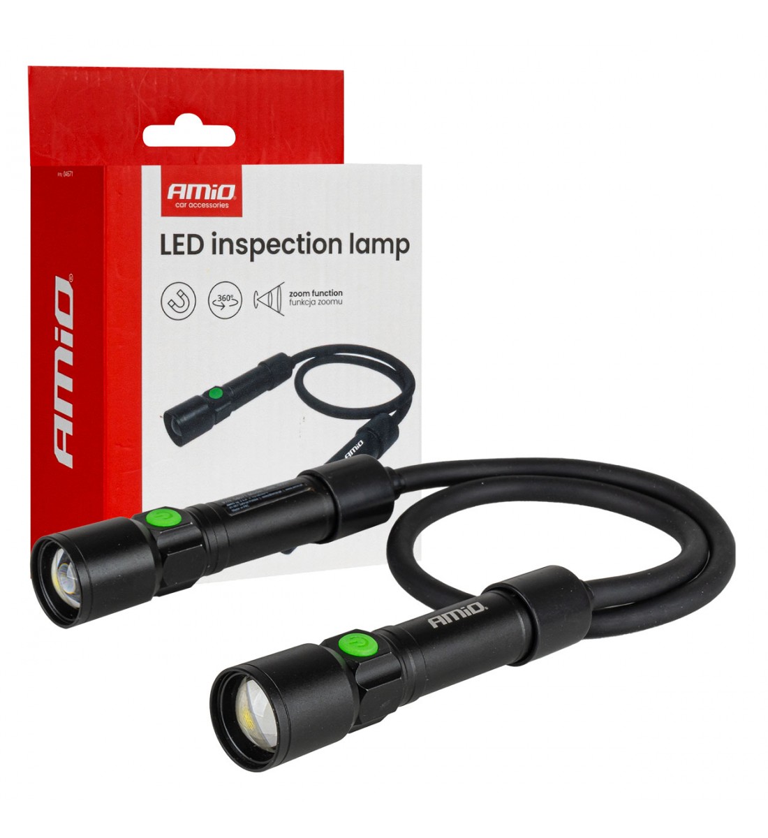 Lampă reîncărcabilă pentru inspecția gâtului 2xP50 1000mAh (BATT) AMIO-04671