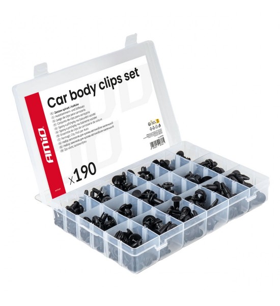 Set de cleme și știfturi auto mici 190 buc AMIO-04736