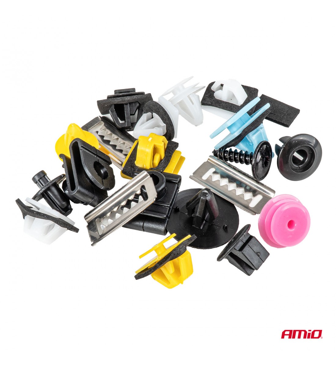 Set de cleme și știfturi auto medii 200 buc AMIO-04739