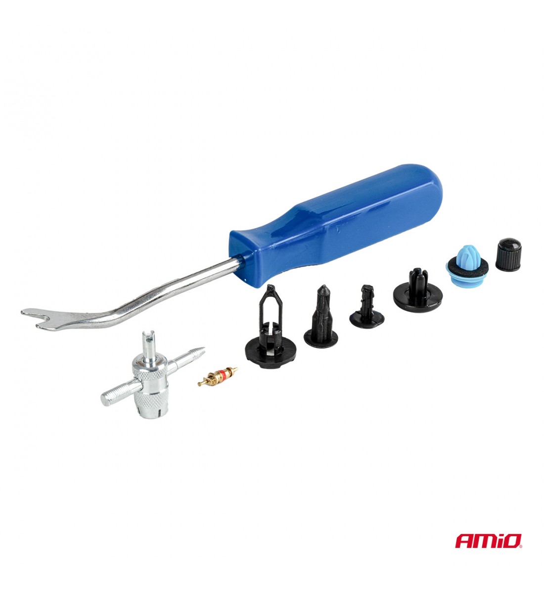 Set mic de cleme și știfturi auto cu unelte 148 buc AMIO-04741
