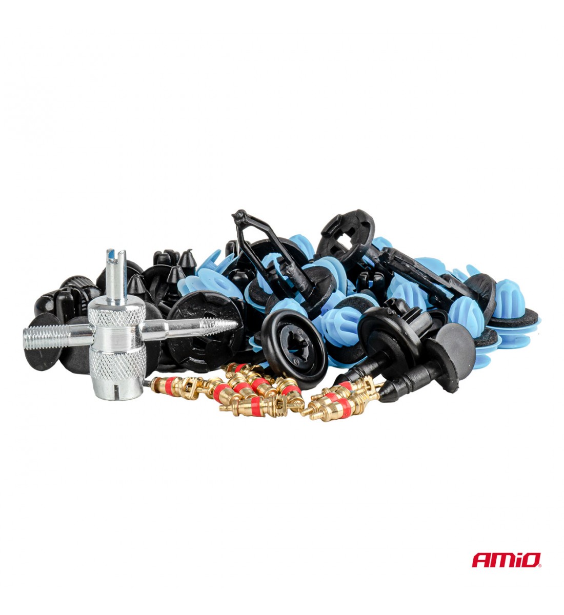 Set mic de cleme și știfturi auto cu unelte 148 buc AMIO-04741