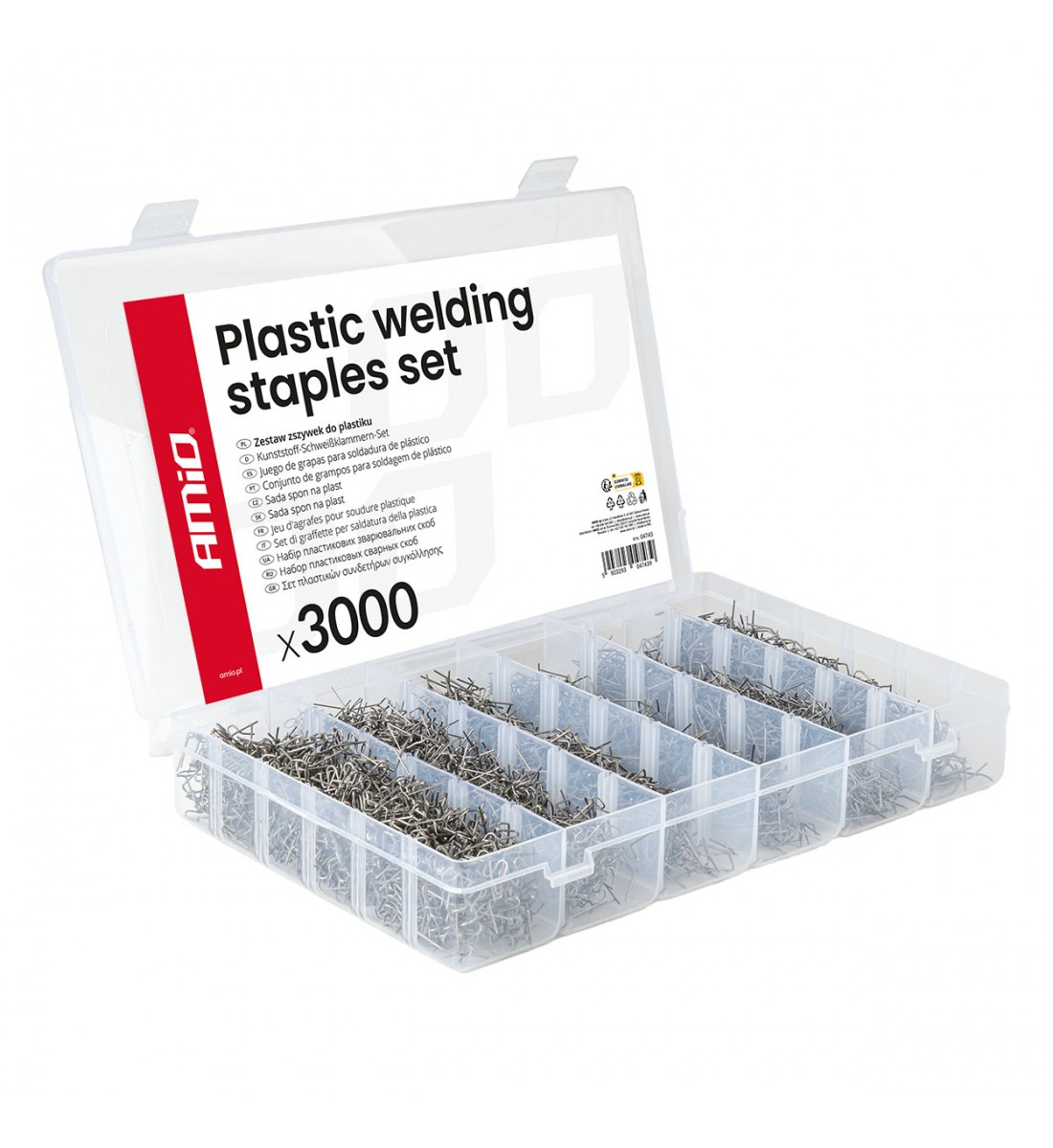 Set mare de capse pentru plastic, 3000 buc. AMIO-04743