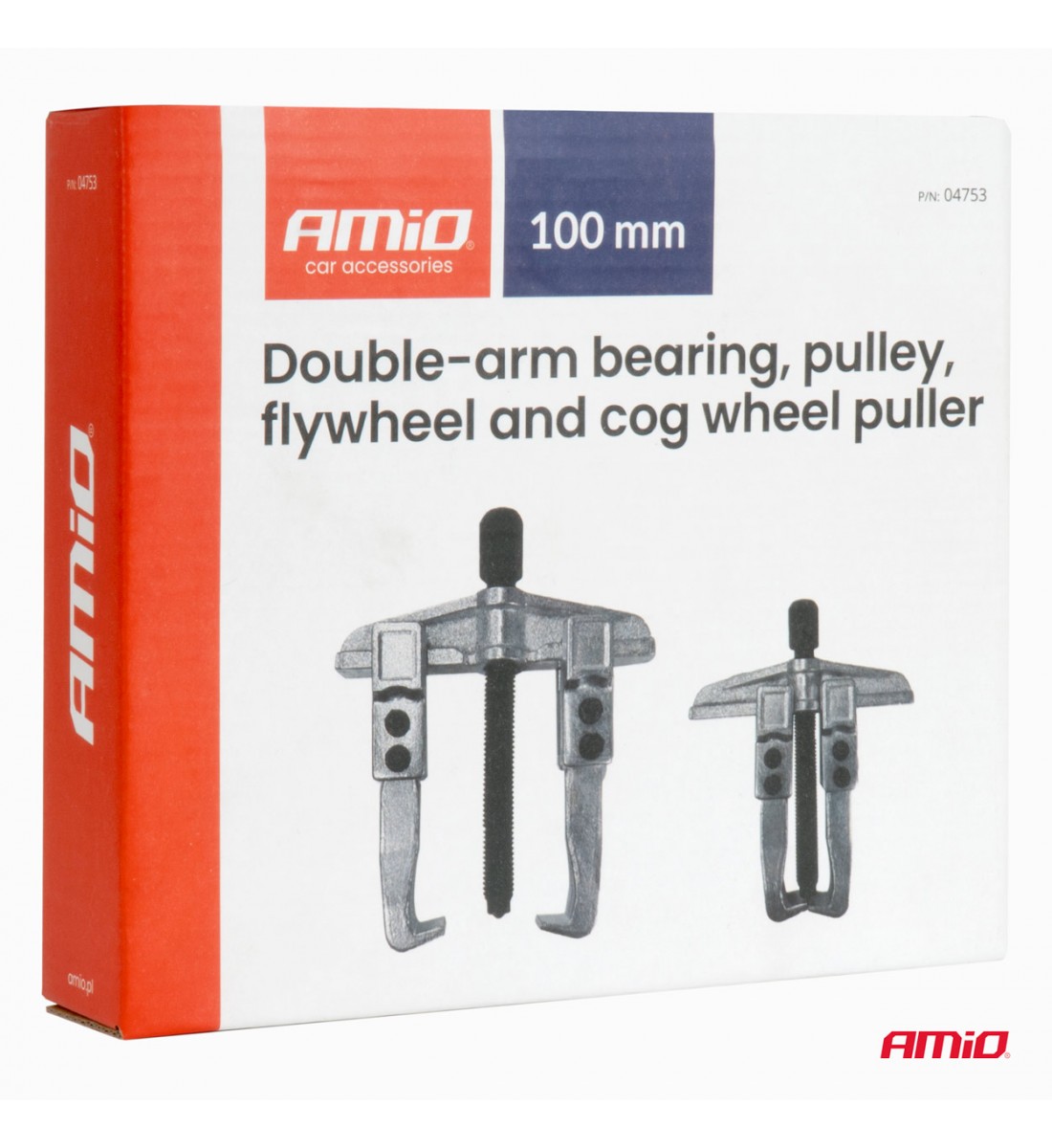 Extractor cu două brațe pentru rulmenți, fulie, volantă și roată dințată 0-102 mm AMIO-04753
