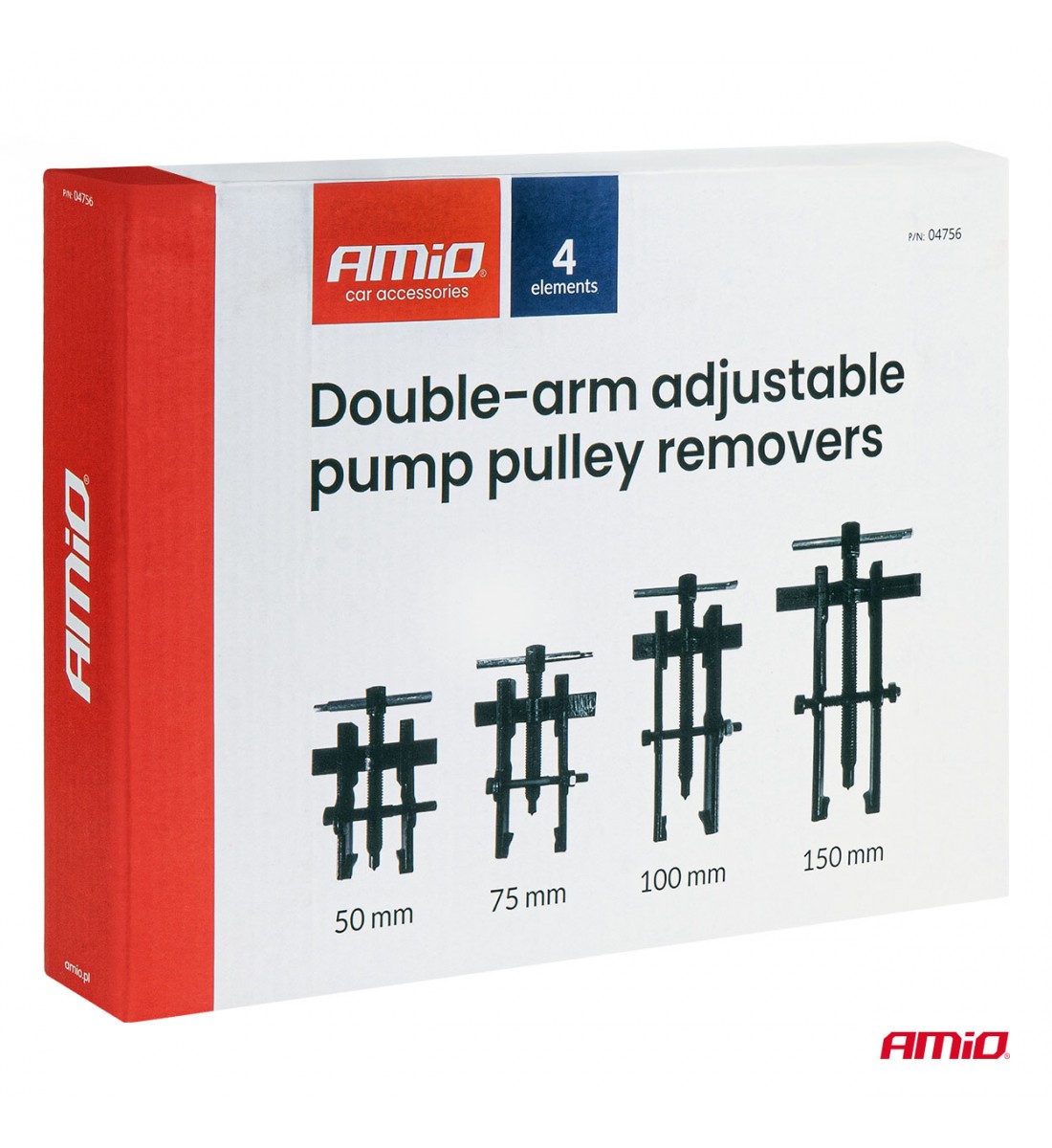 Kit extractor roată pompă reglabilă cu două brațe AMIO-04756