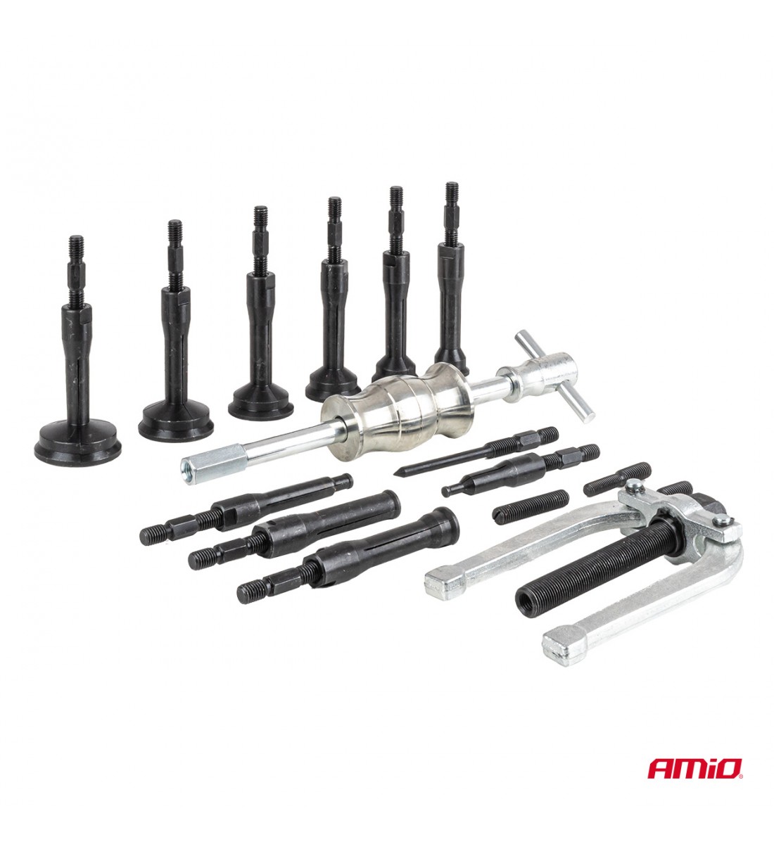 Set instrumente  de îndepărtare a rulmenților cu ciocan inerțial 8–58 mm 16 el. AMIO-04758