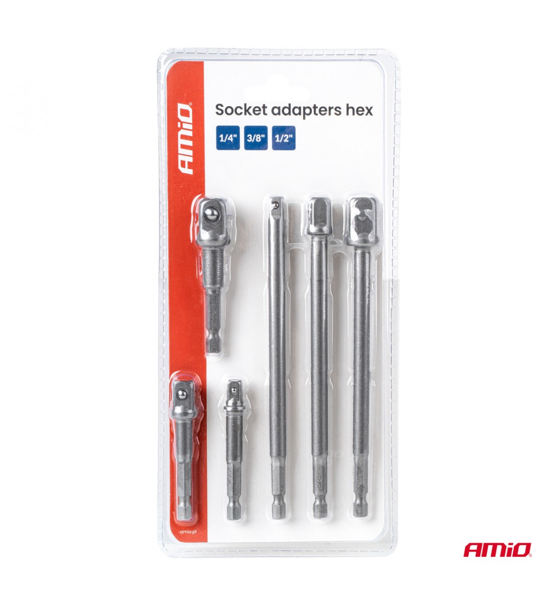 Adaptoare pentru tubulare reductoare HEX 1/4" 3/8" 1/2" AMIO-04781 Adaptoare pentru tubulare reductoare HEX 1/4" 3/8" 1/2" AMIO-04781