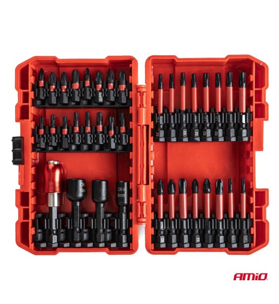 Seturi de chei tubulare și biți 25/50 mm 36 buc AMIO-04782