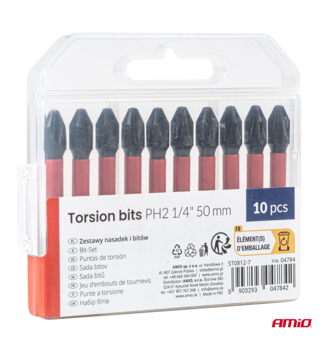 Set biți de torsiune PH2 1/4" 50mm 10 buc AMIO-04784