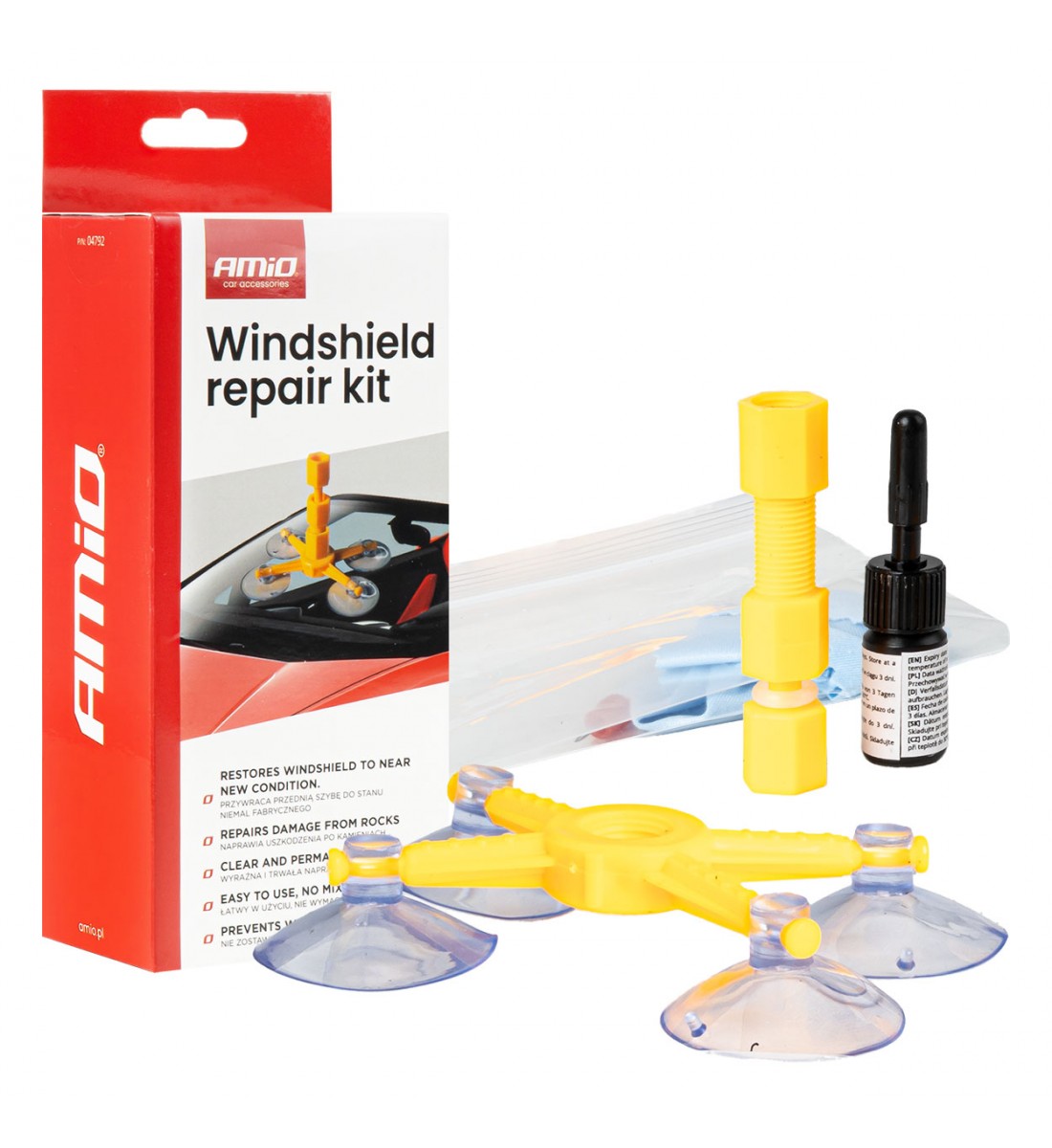 Kit de reparare parbriz DIY - Aplicator cu ventuză DIY AMIO-04792