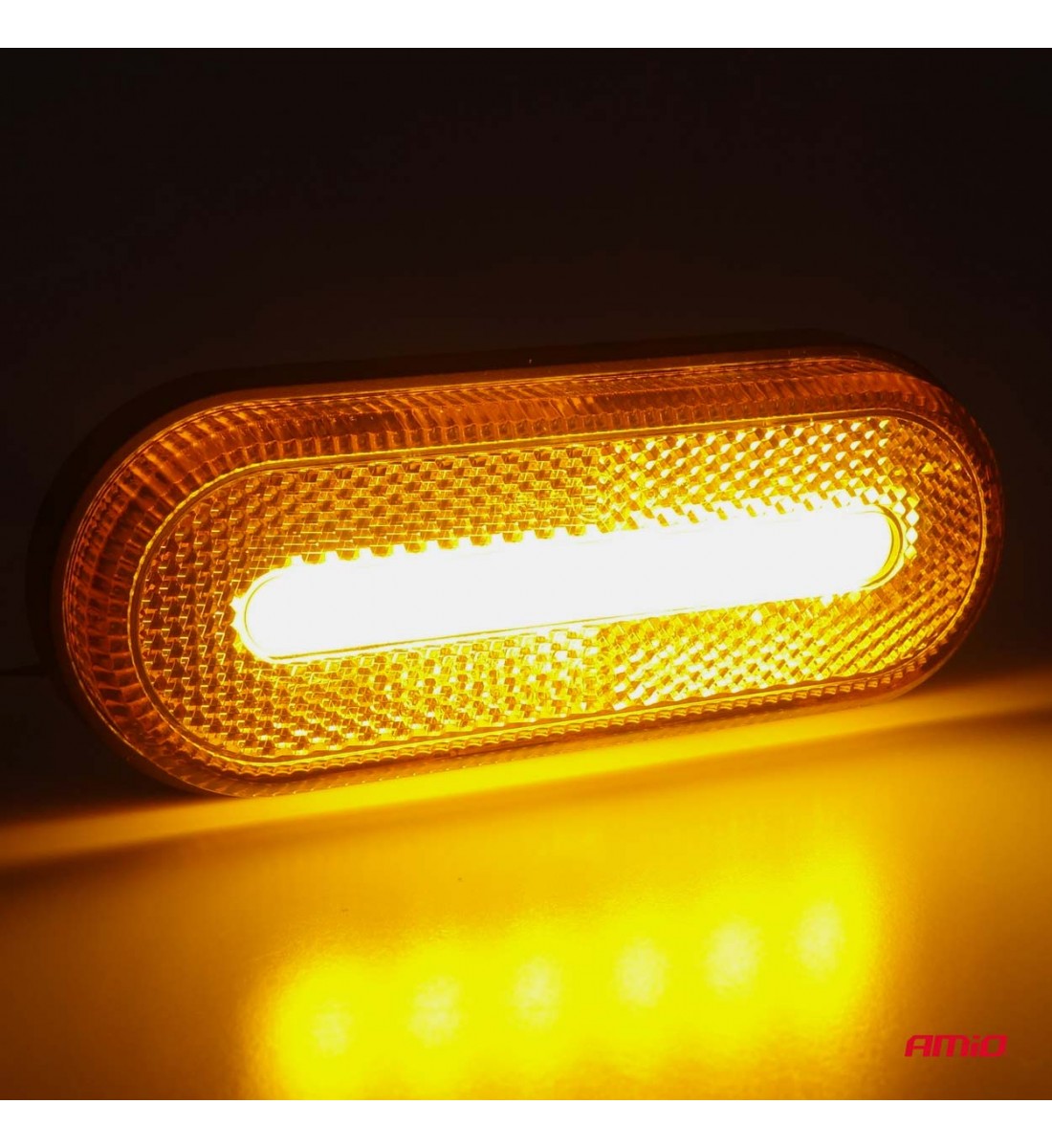 Lampă auto LED OM-01-O oval portocaliu AMIO-02374