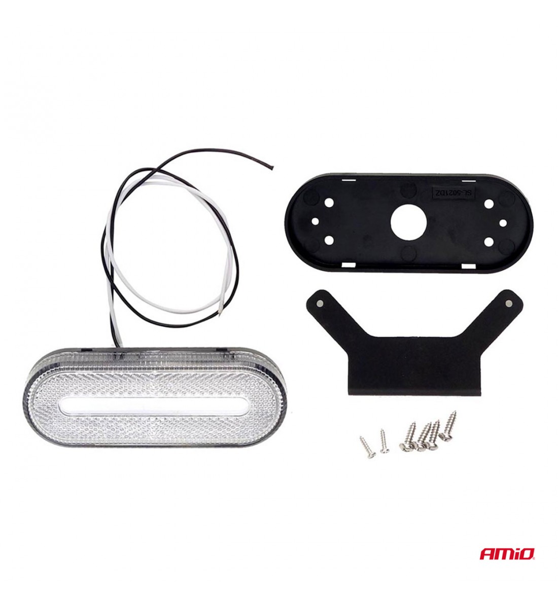 Lampă auto LED OM-01-W ovală albă AMIO-02375