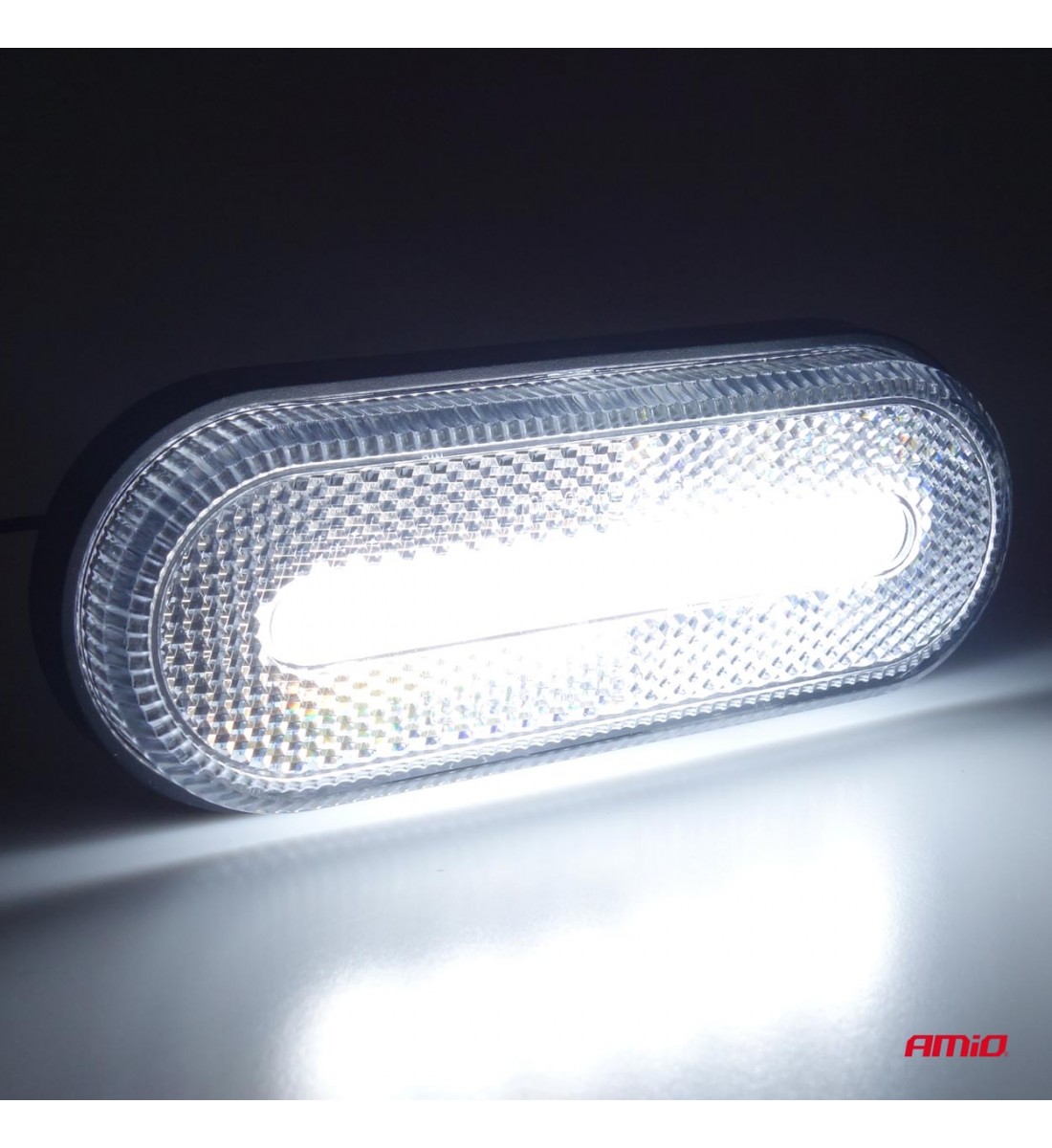 Lampă auto LED OM-01-W ovală albă AMIO-02375