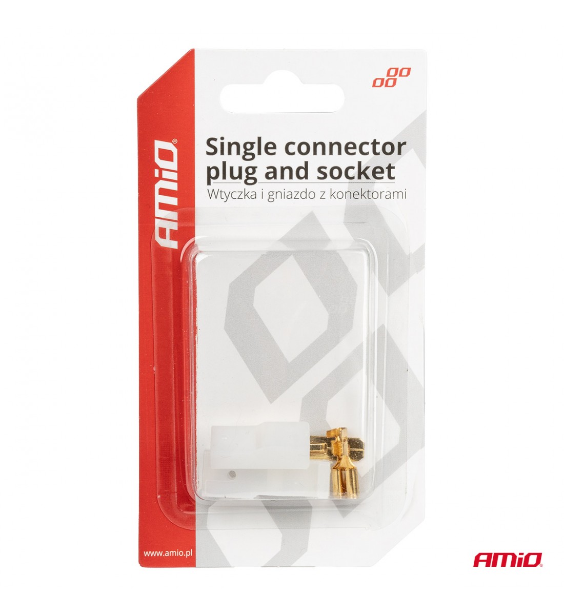 Conector cub priză 1 PIN + conectori AMIO-03511 Conector cub priză 1 PIN + conectori AMIO-03511