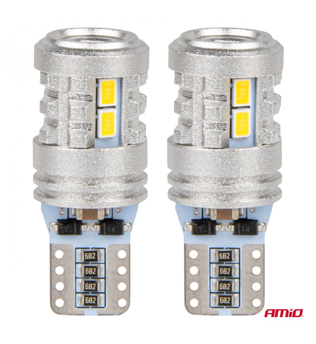 Set Becuri  STANDARD T10 W5W 6x3020 + 1x3030 SMD Alb 12V/24V AMIO-03718