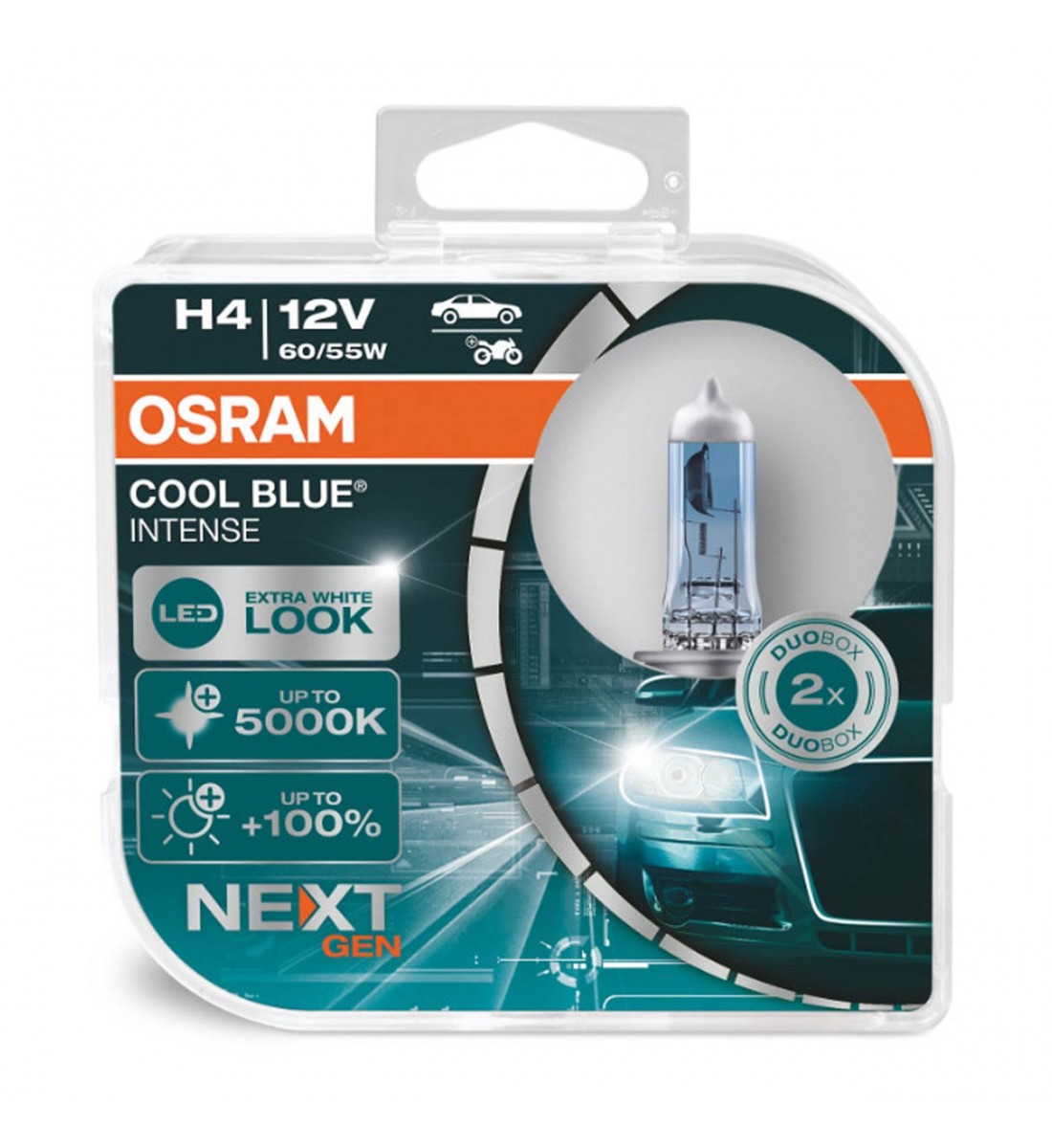 Bec halogen Osram H4 12V 60/55W P43T Cool Blue Next Gen 5000k ,2 buc