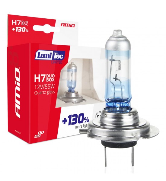 Set bec halogen, H7, 12V, 55W, LumiTec LIMITED, +130% DUO