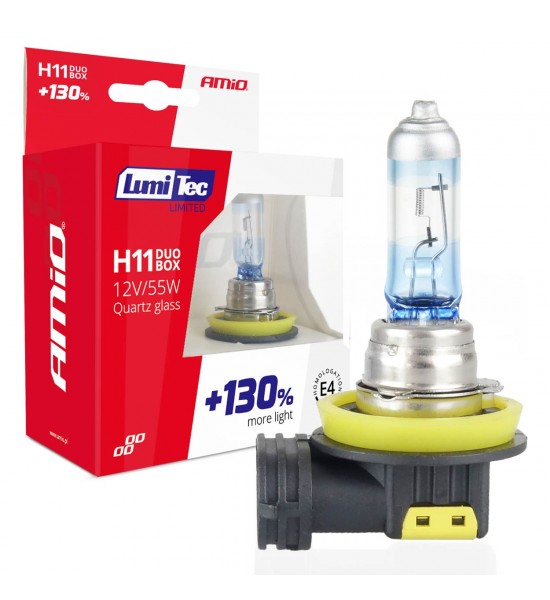 Set 2 Becuri cu halogen H11 12V 55W LumiTec LIMITED +130% DUO Set 2 Becuri cu halogen H11 12V 55W LumiTec LIMITED +130% DUO