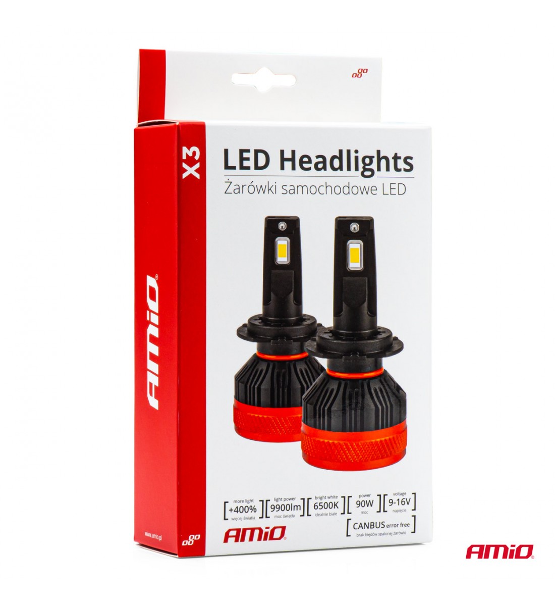 Set becuri led H7 X3 Canbus 90W