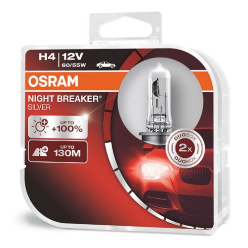 Becuri cu halogen Osram H4 12V NIGHT BREAKER SILVER +100% /2 buc