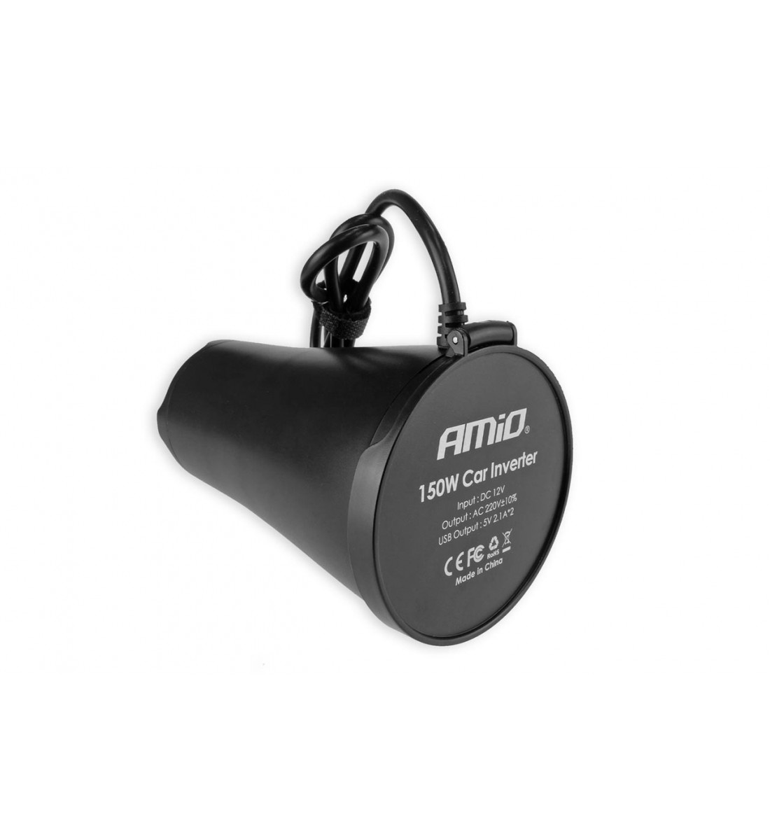 Invertor de tensiune auto, AMiO, 12V/230V, 150W/300W, 2xUSB